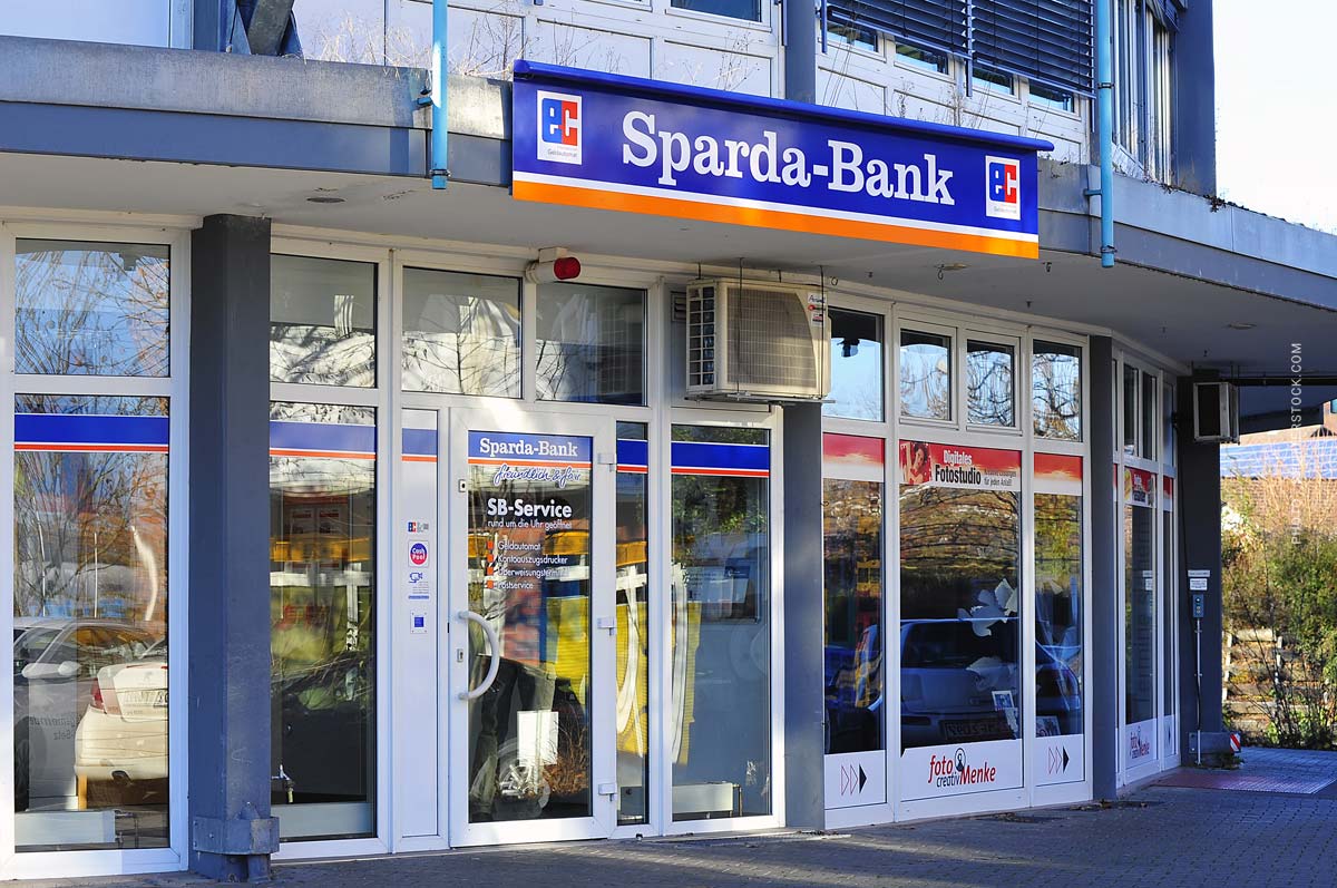 Sparda-Bank Filiale in der Stadt: Genossenschaftsbank vor Ort