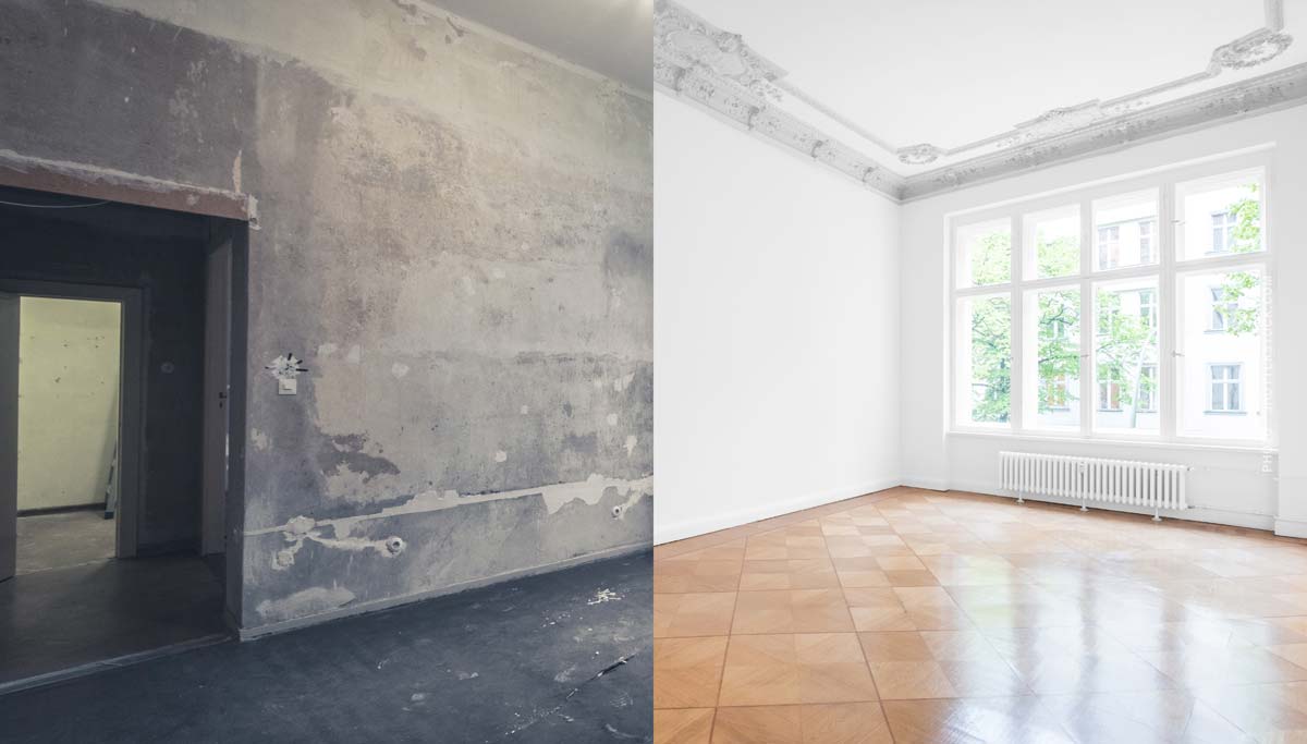 Apartment (Hamburg) Sanierung: Vorher / Nachher Vergleich